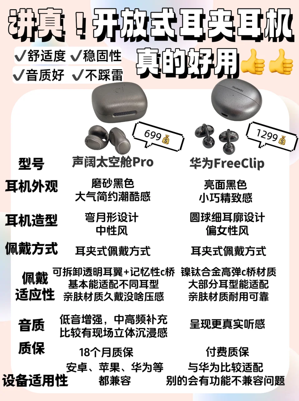 声阔太空舱pro和华为哪个好用 声阔太空舱pro和华为哪个好用